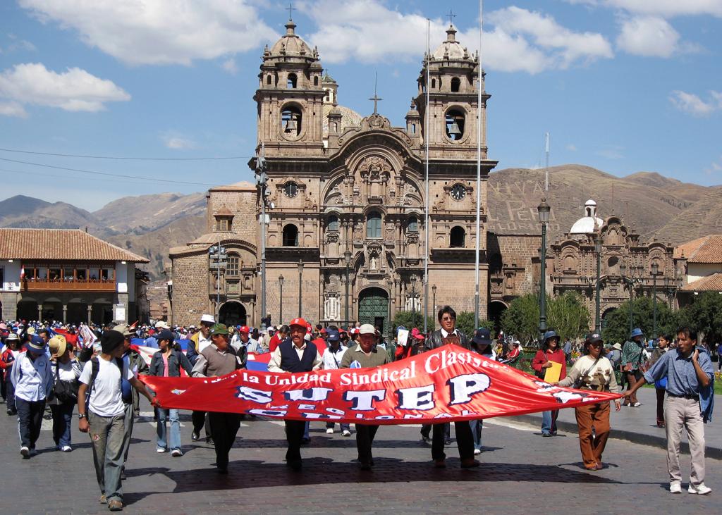 Protesting Peruvian Teachers by Gil Urquhart