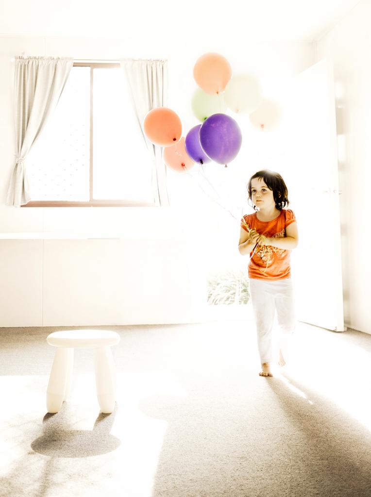 Maggie with Ballons by Malcolm Gamble