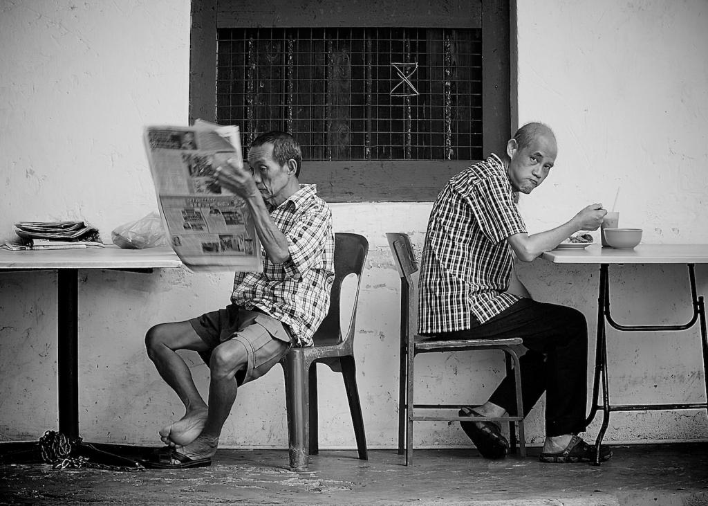Men at Lunch by Christine Smith