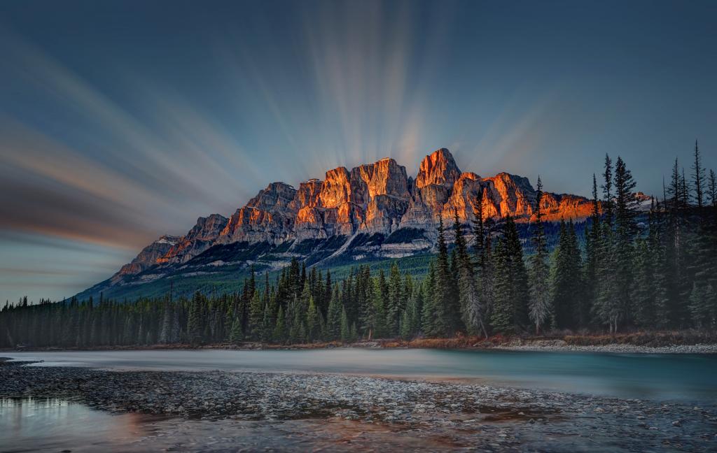 Castle Mountain Sunset by Peter Hammer