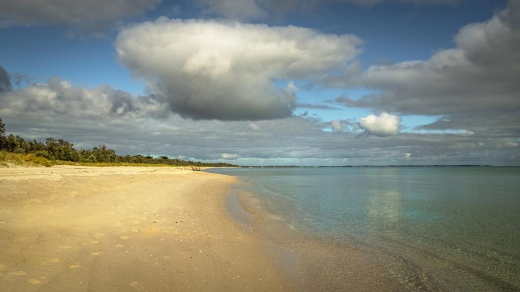 Clouds over McCrae Beach by Anne James