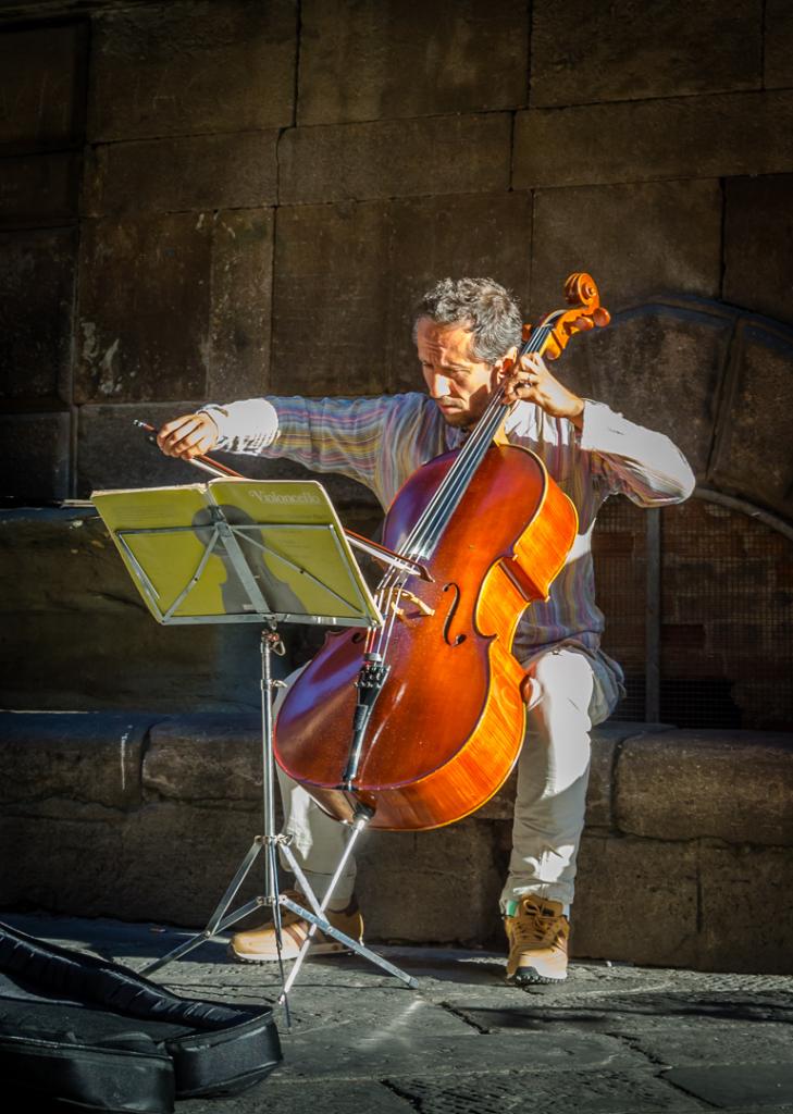 The Cello Player by Uschi Schell