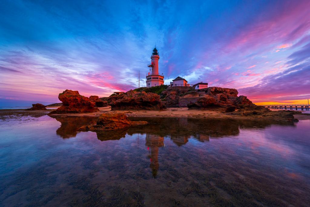 Lighthouse Dawn Point Lonsdale by Malcolm Gamble